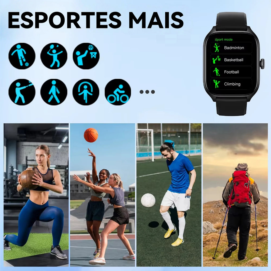 Smartwatch H9 Tela Curva 2.01" com Chamadas