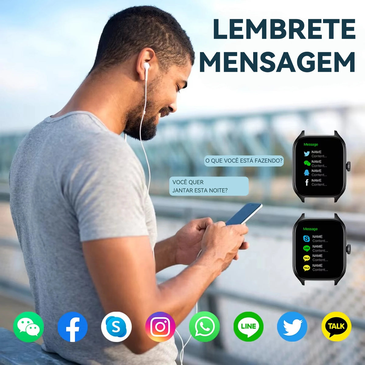 Smartwatch H9 Tela Curva 2.01" com Chamadas
