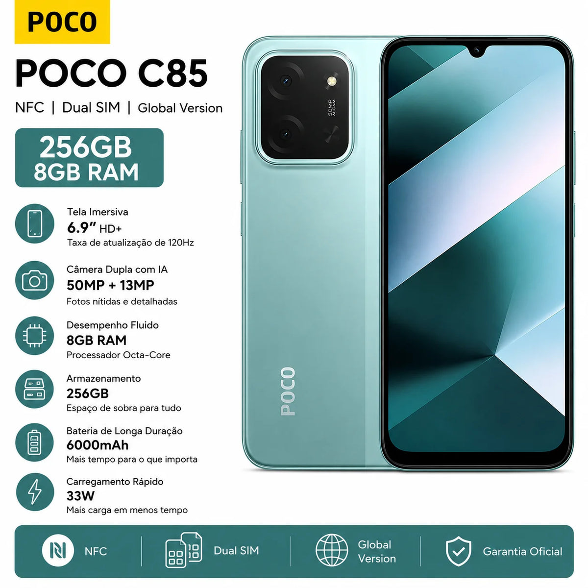 Xiaomi POCO C85 NFC 256GB Verde Global