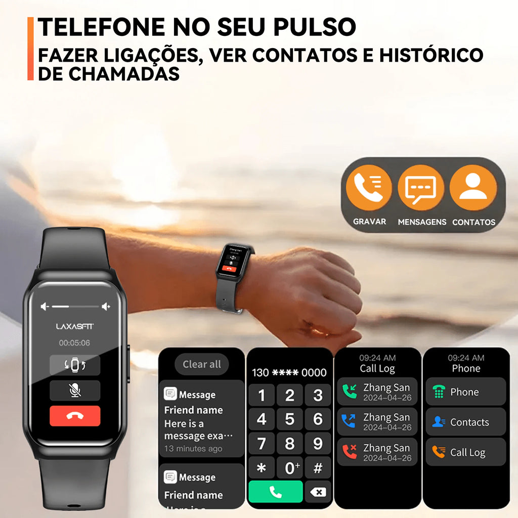 Mini Smartwatch Tela Touch 1.45" com Chamadas