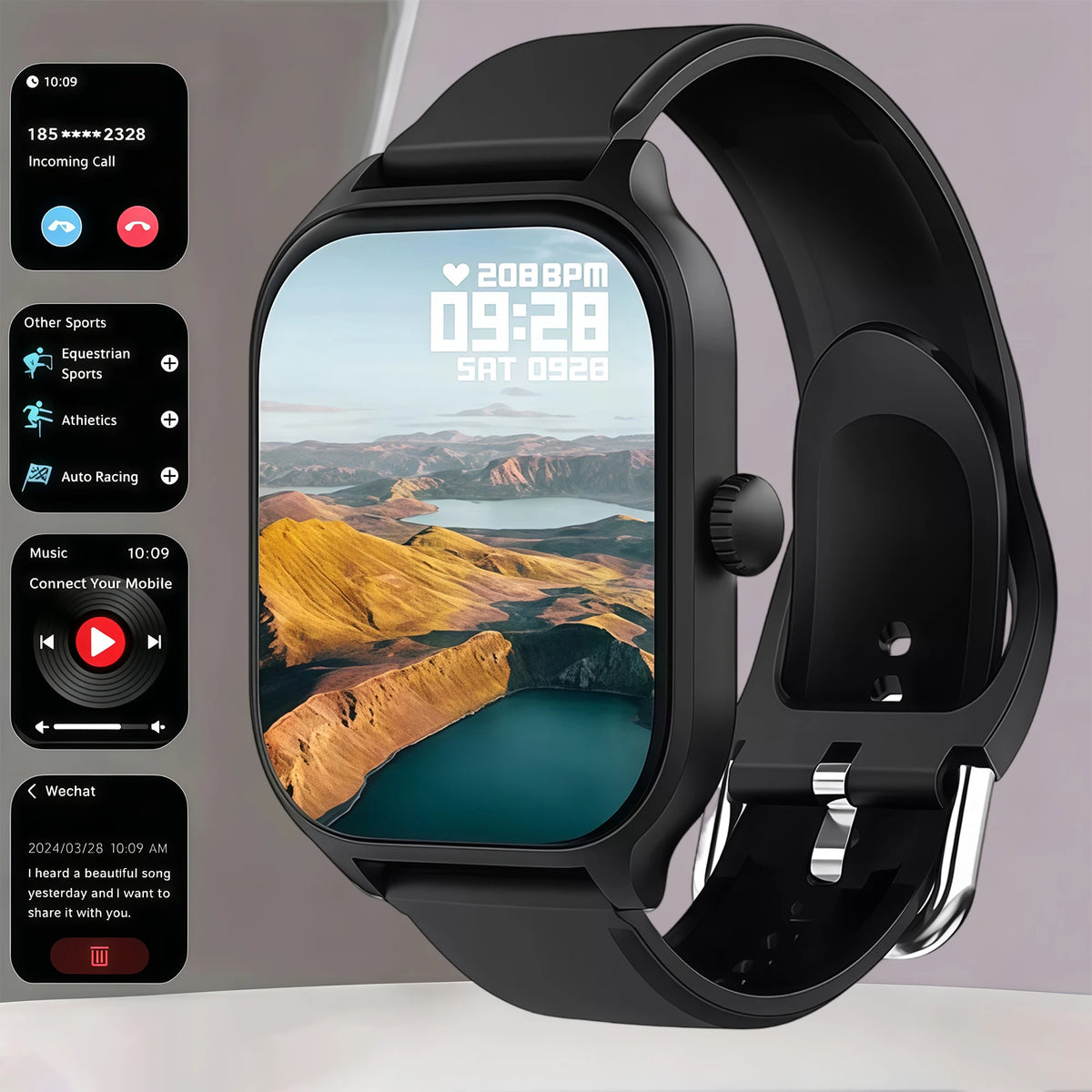 Smartwatch H9 Tela Curva 2.01" com Chamadas