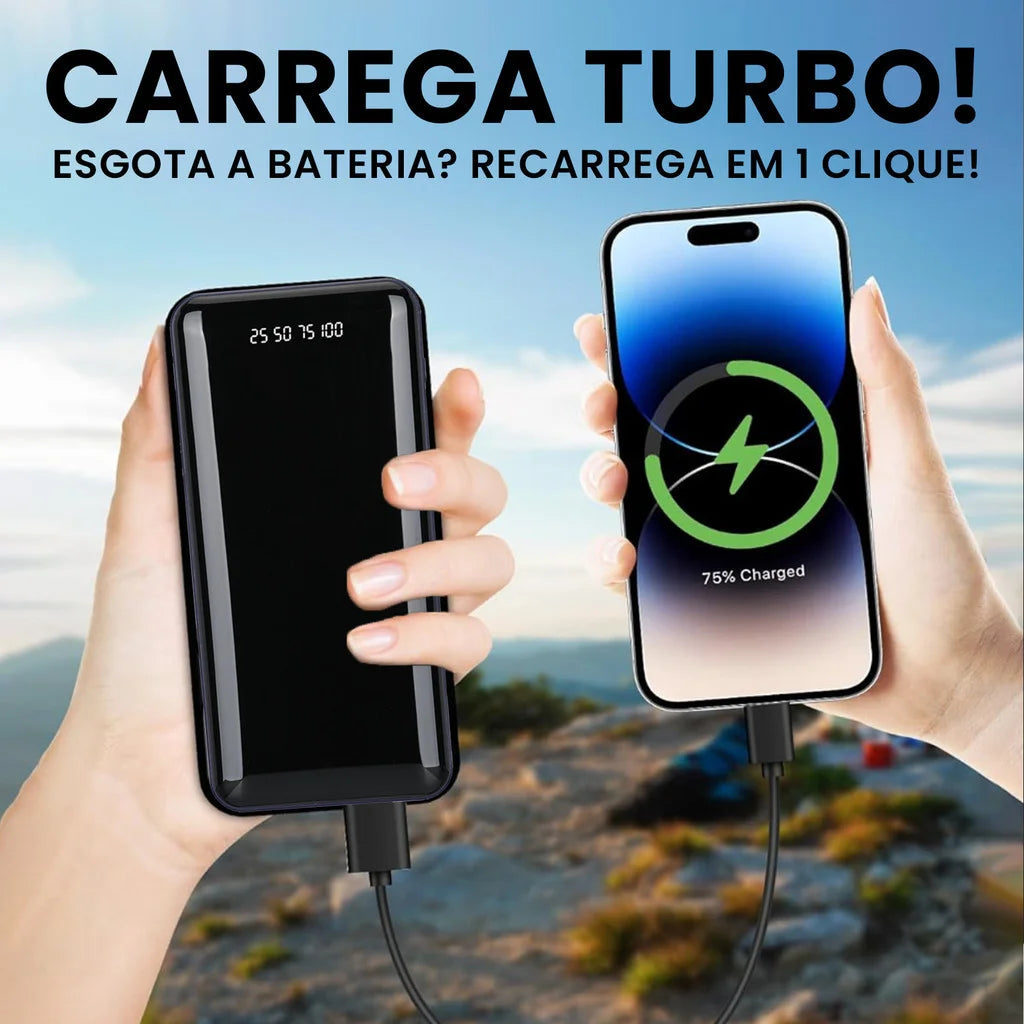 Power Bank 20.000mAh com Lanterna e Display Digital