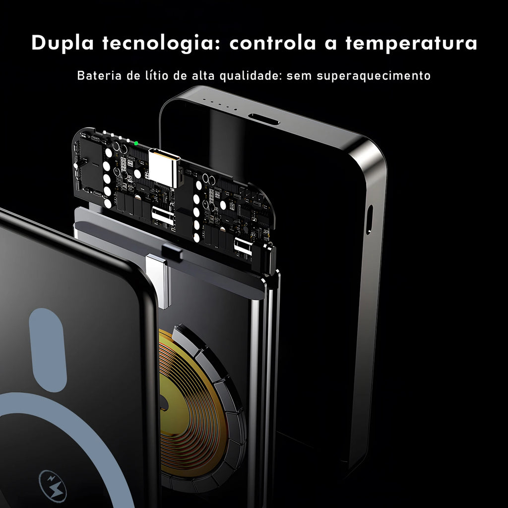 Power Bank Magnético 10000mAh Wireless 15W