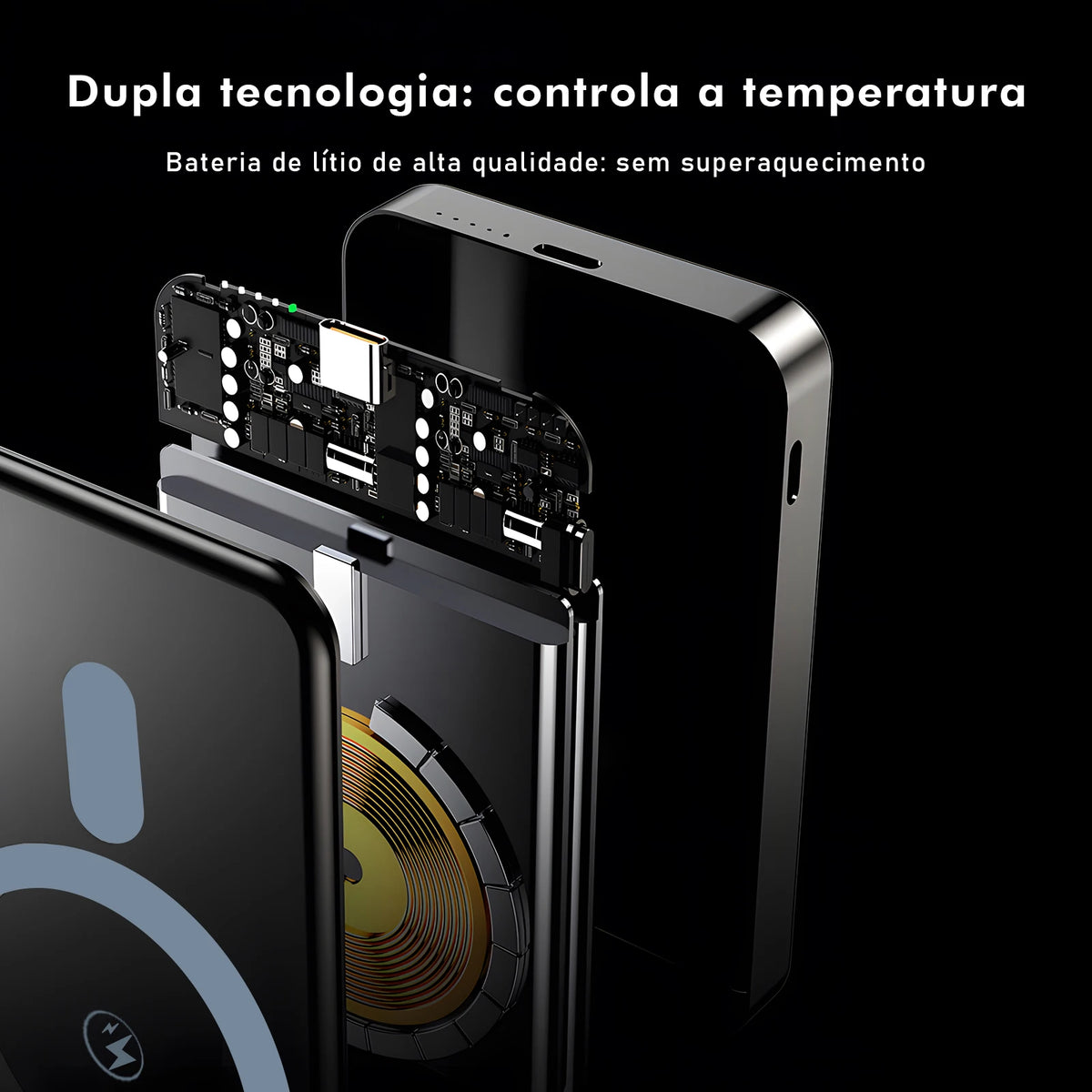 Power Bank Magnético 10000mAh Wireless 15W
