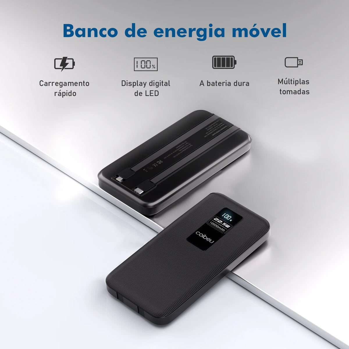 Power Bank Coibeu Cabos Integrados 23W