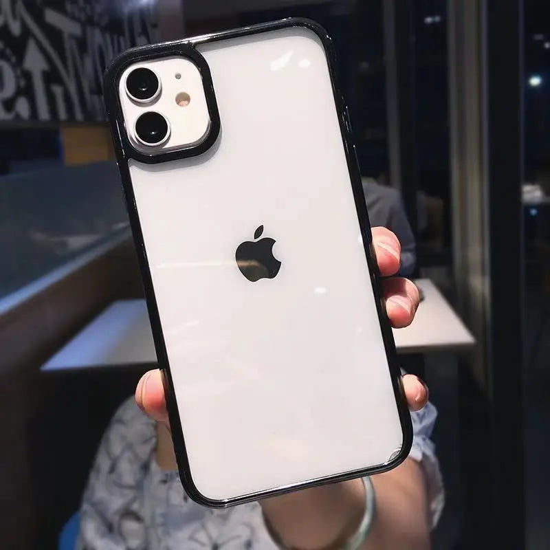 Capinha Silicone Transparente Colorida iPhone