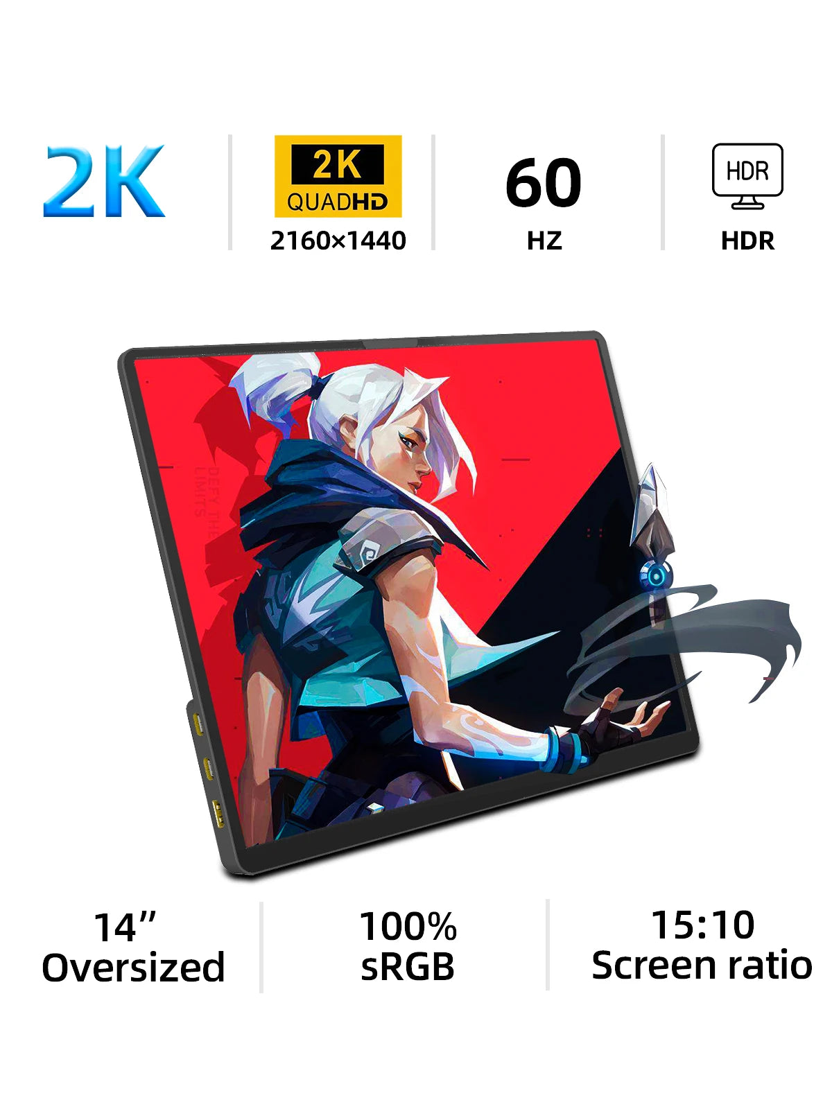 Monitor Portátil ZSUS 14" 2K 60Hz