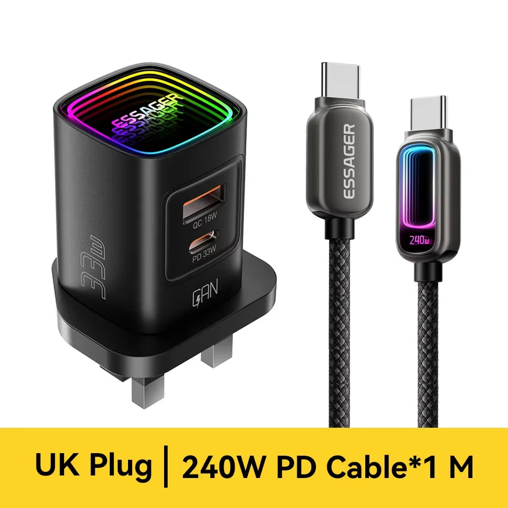 Carregador GaN Essager 33W USB-C Fast Charge