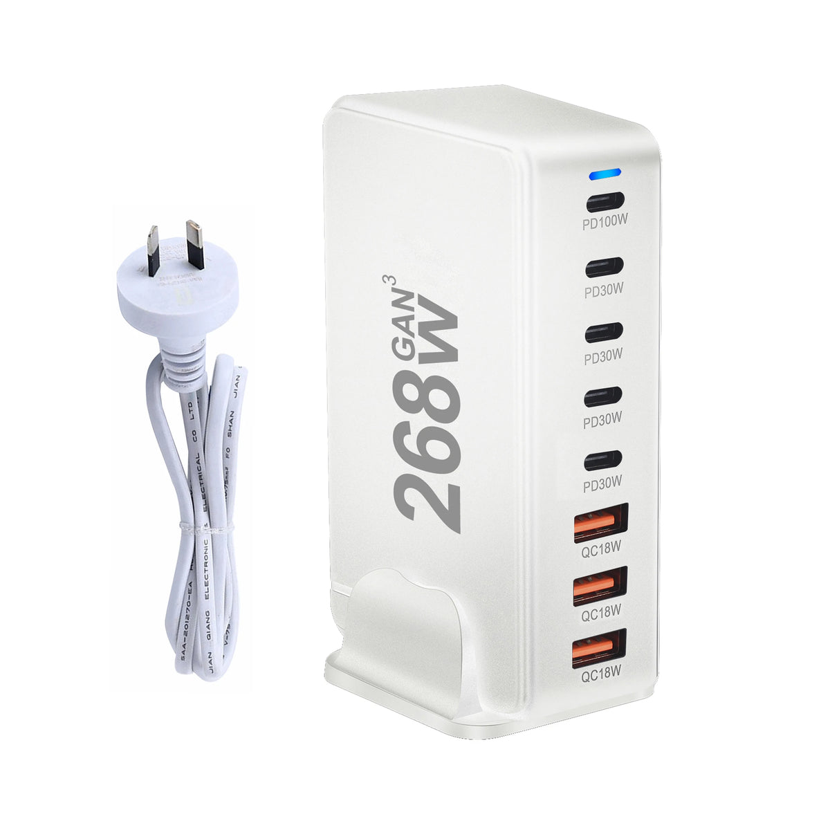 Carregador de Mesa GaN 268W Multi-Portas