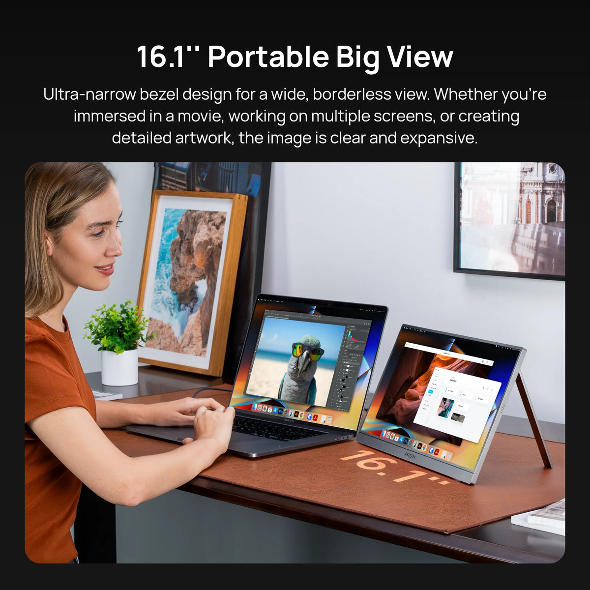 Monitor Portátil ARZOPA 16.1" Full HD Cinza