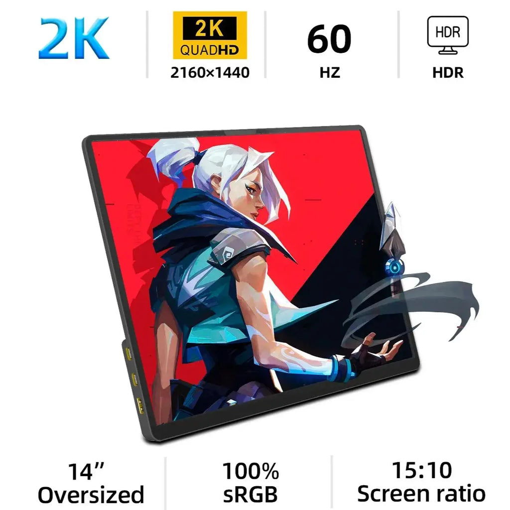 Monitor Portátil ZSUS 14" 2K 60Hz