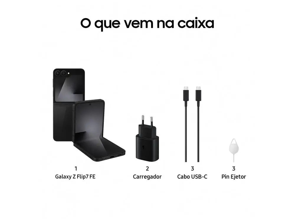 Samsung Galaxy Z Flip7 FE 128GB Preto 5G