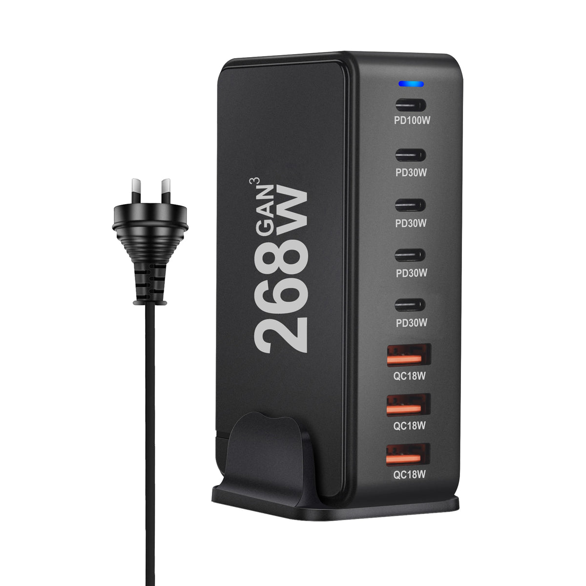 Carregador de Mesa GaN 268W Multi-Portas