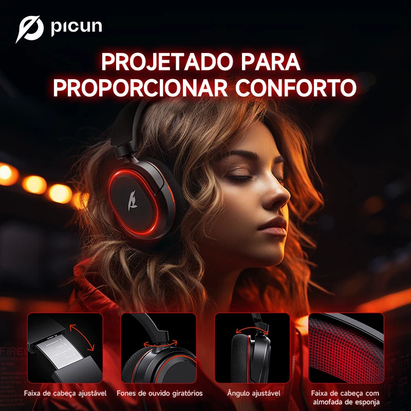 Headset Gamer Picun G2 2.4G 7.1 Surround