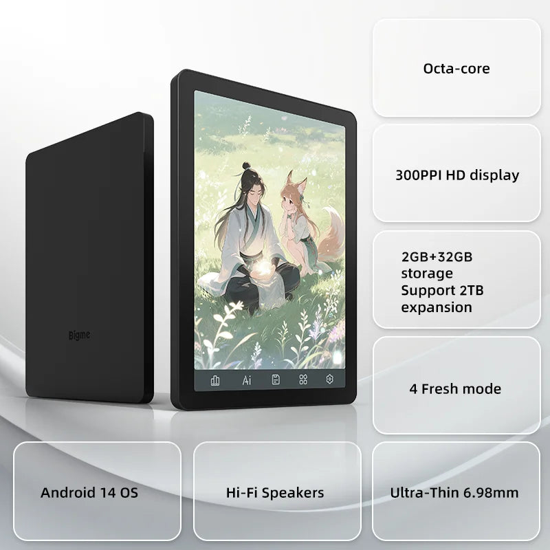 Leitor de Ebook Bigme B6 6" Colorido Android 14