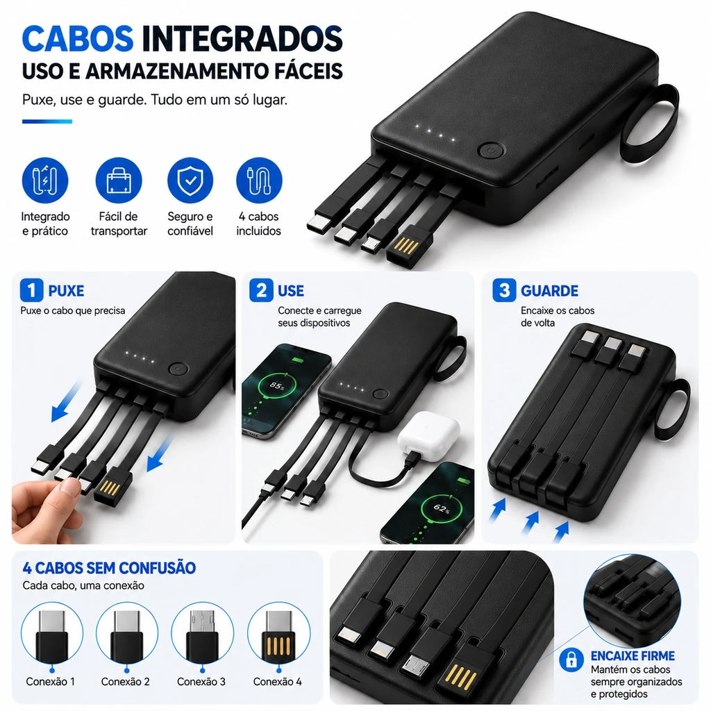 Power Bank 26000mAh Alta Capacidade