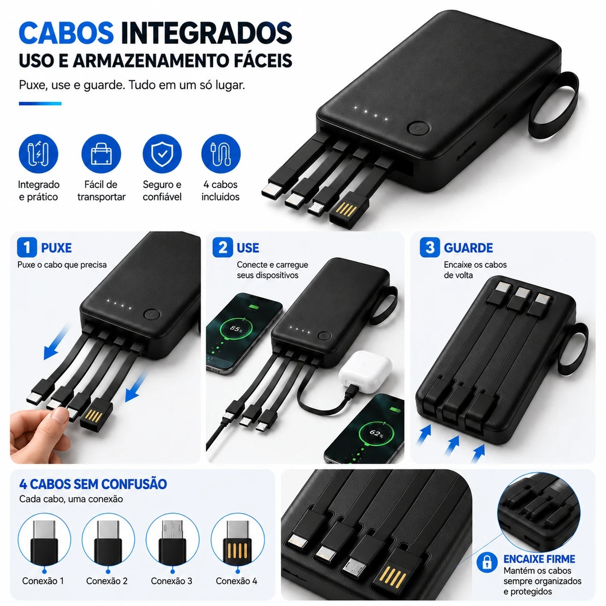 Power Bank 26000mAh Alta Capacidade