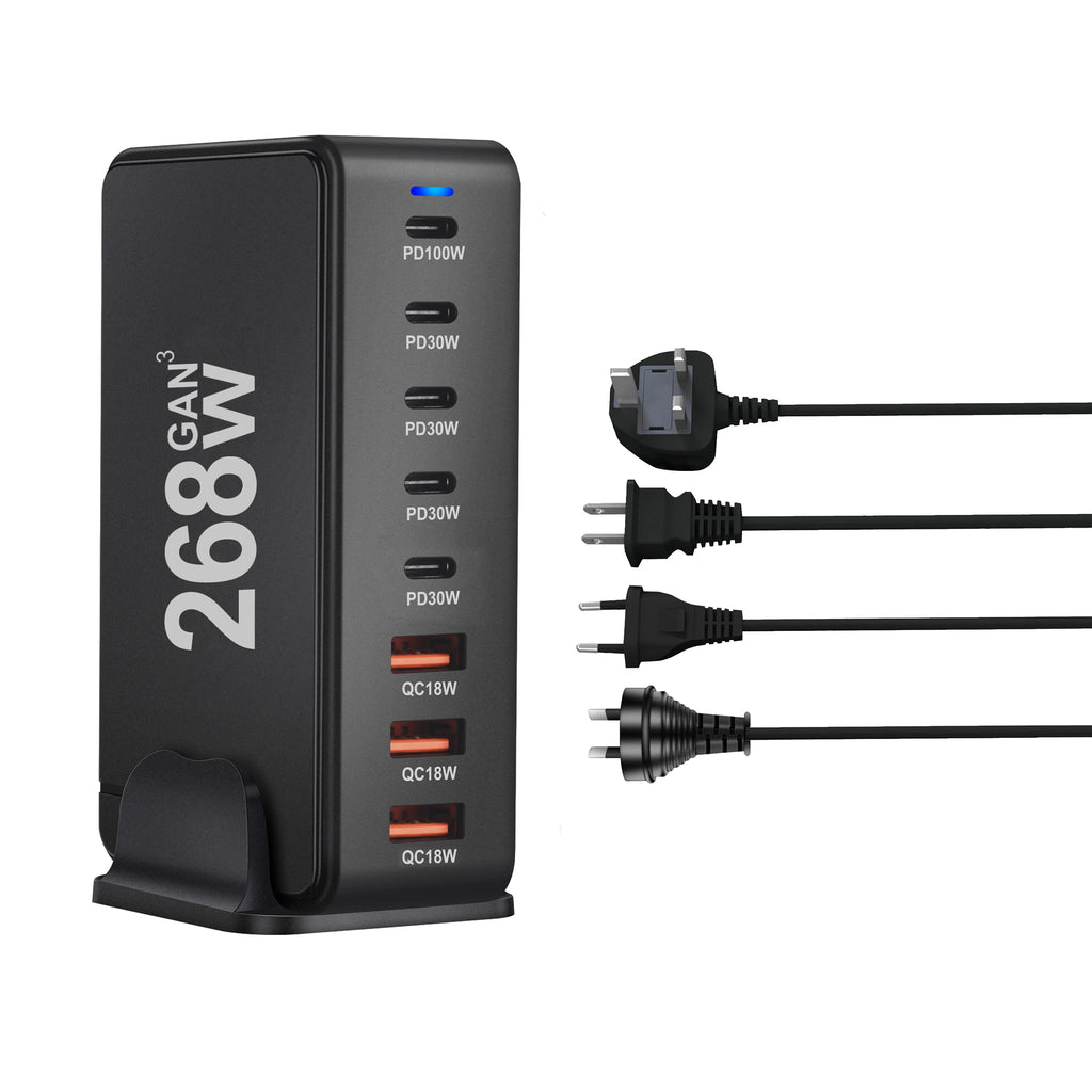 Carregador de Mesa GaN 268W Multi-Portas