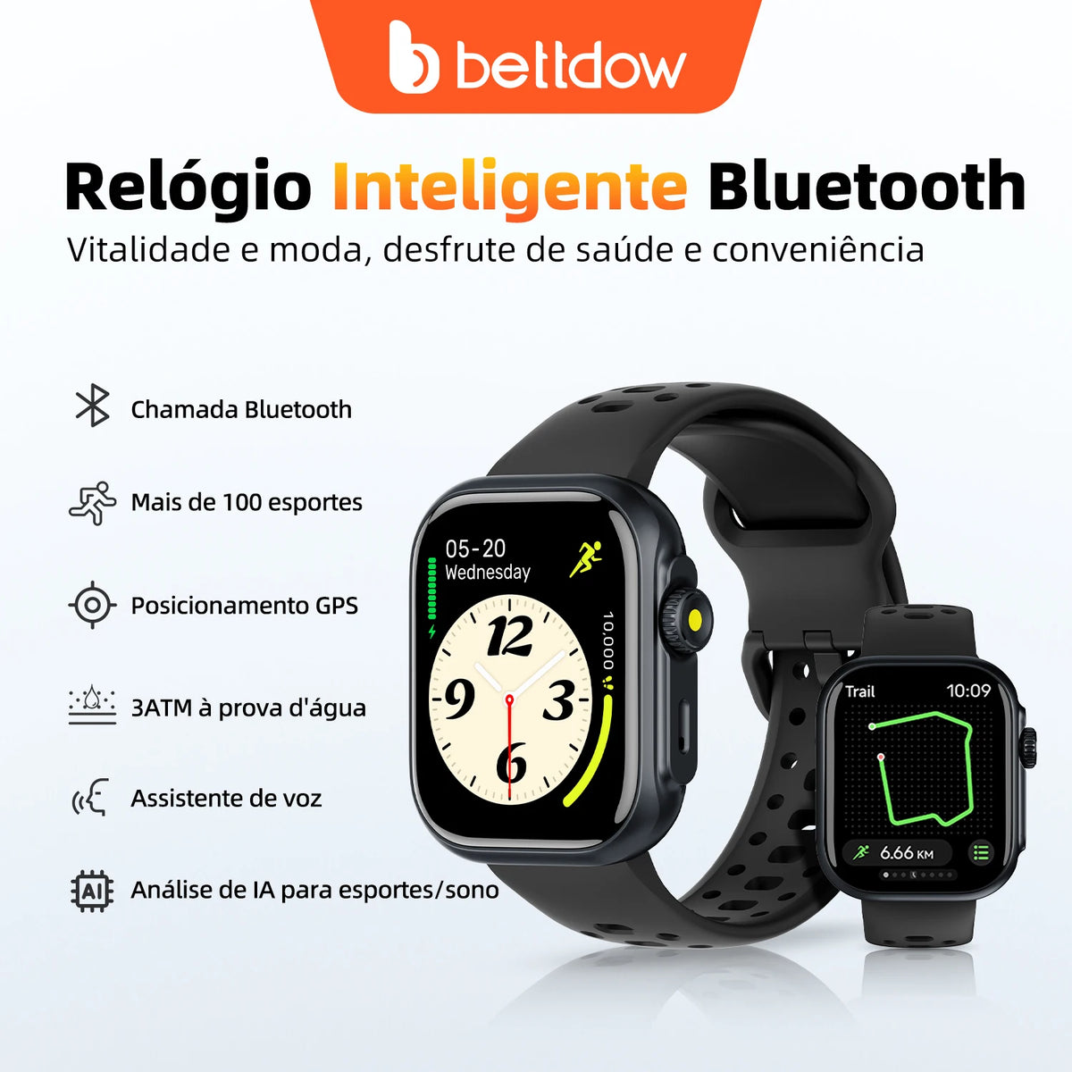 Smartwatch BETTDOW AI GPS com Alexa e Chamadas