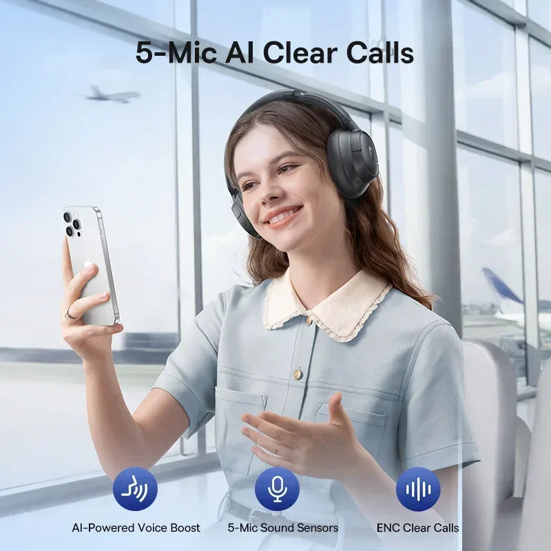 Fone Bluetooth Baseus EH10 ANC Cancela Ruído 80h