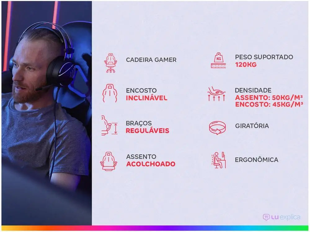 Cadeira Gamer XT Racer Reclinável Giratória