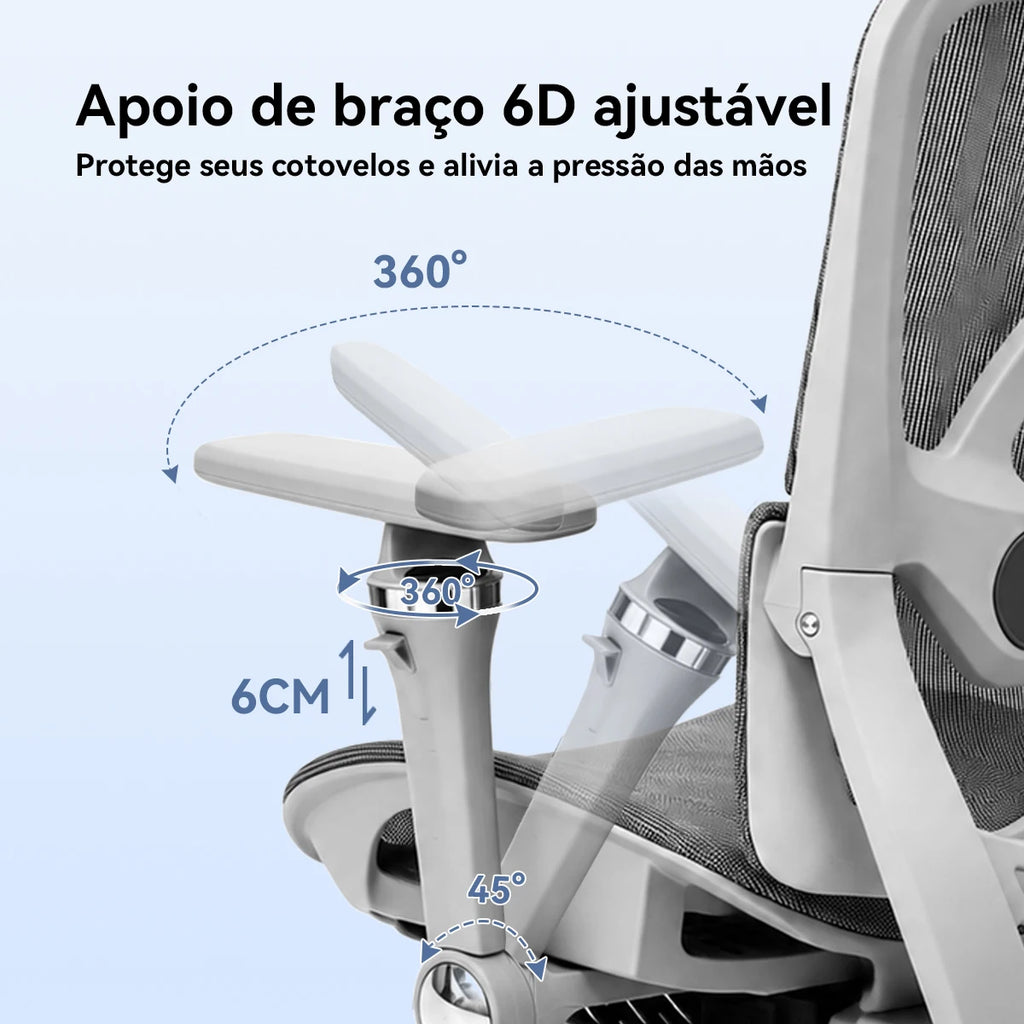 Cadeira Ergonômica Reclinável Escritório e Gamer
