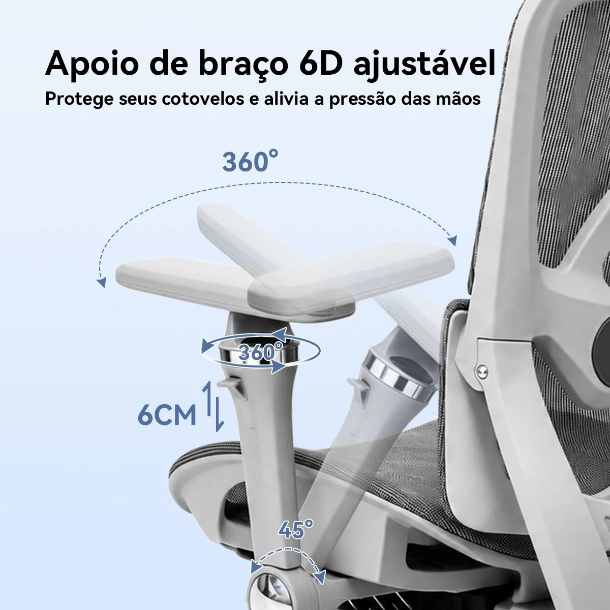 Cadeira Ergonômica Reclinável Escritório e Gamer