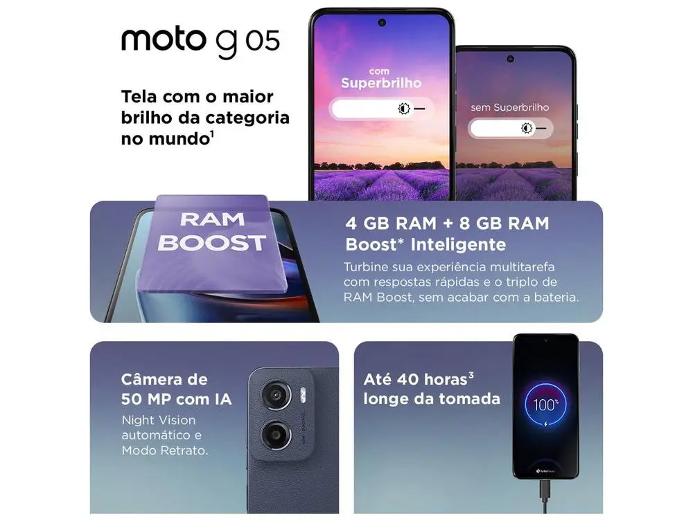 Motorola Moto G05 256GB Grafite 4GB RAM