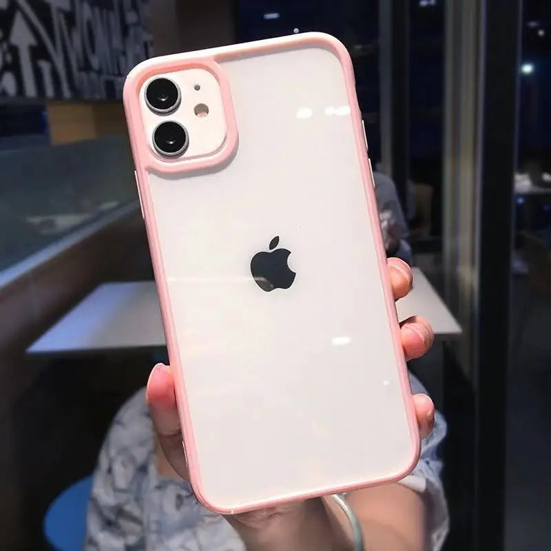 Capinha Silicone Transparente Colorida iPhone