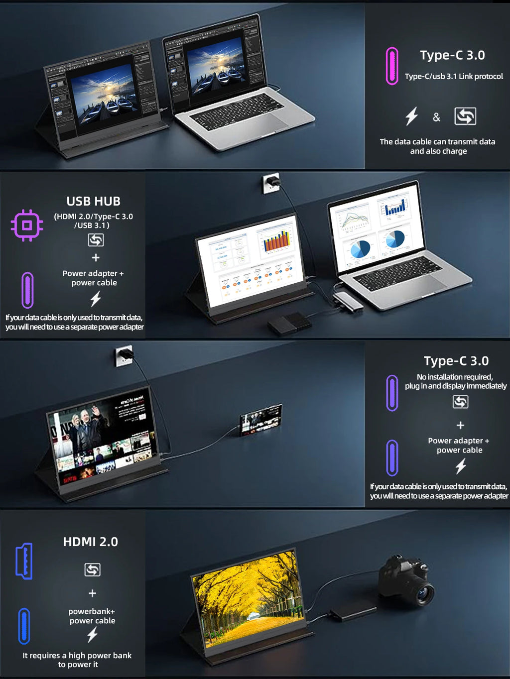 Monitor Portátil ZSUS 14" 2K 60Hz