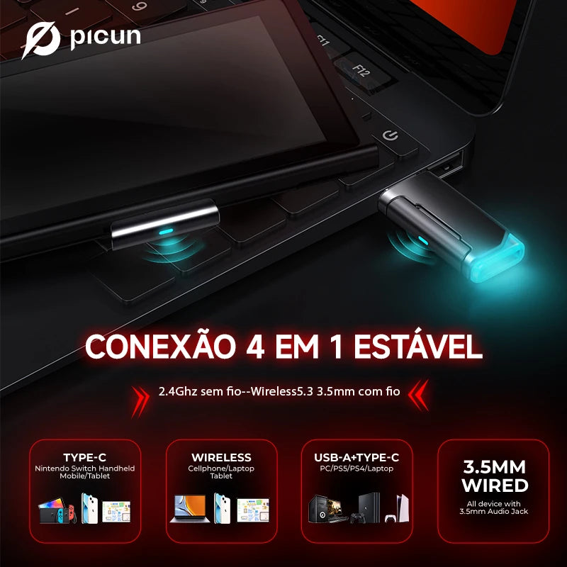 Headset Gamer Picun G2 2.4G 7.1 Surround
