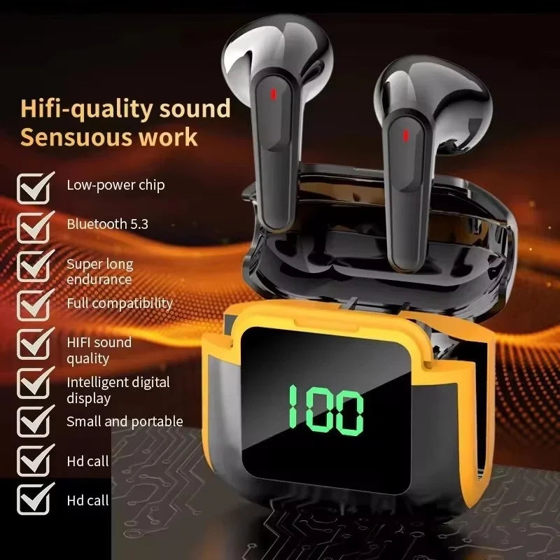 Fone TWS Bluetooth com Display LED Touch