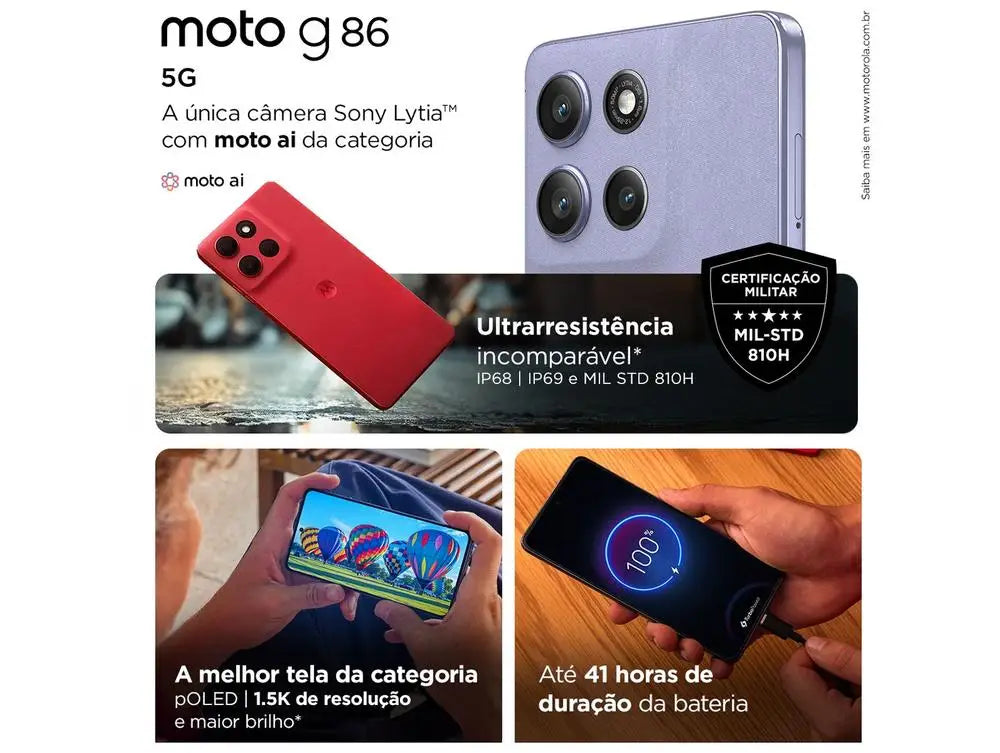 Motorola G86 256GB Grafite 5G 16GB RAM