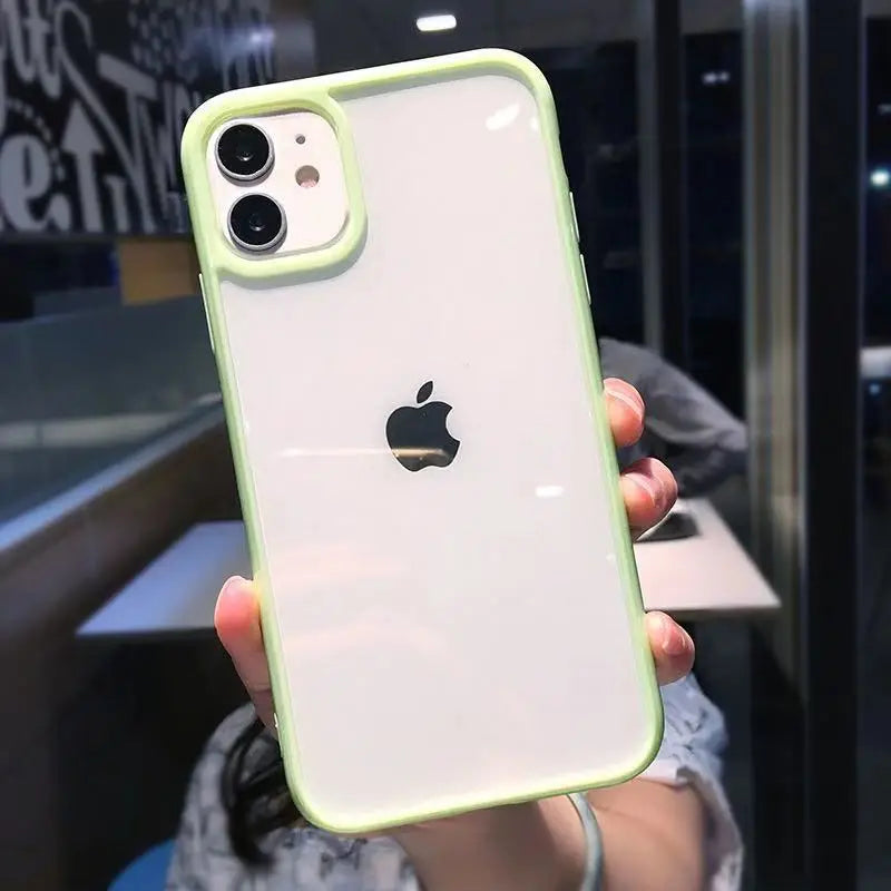 Capinha Silicone Transparente Colorida iPhone
