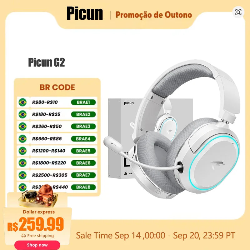 Headset Gamer Picun G2 2.4G 7.1 Surround