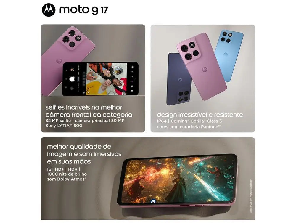 Motorola G17 256GB Roxo 12GB RAM