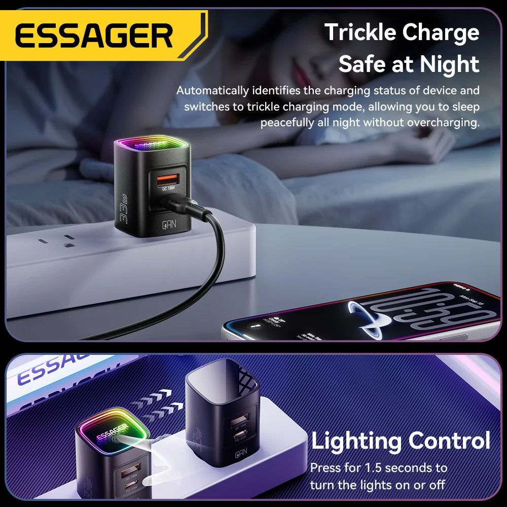 Carregador GaN Essager 33W USB-C Fast Charge