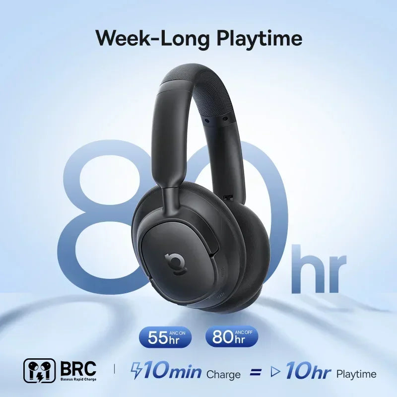 Fone Bluetooth Baseus EH10 ANC Cancela Ruído 80h