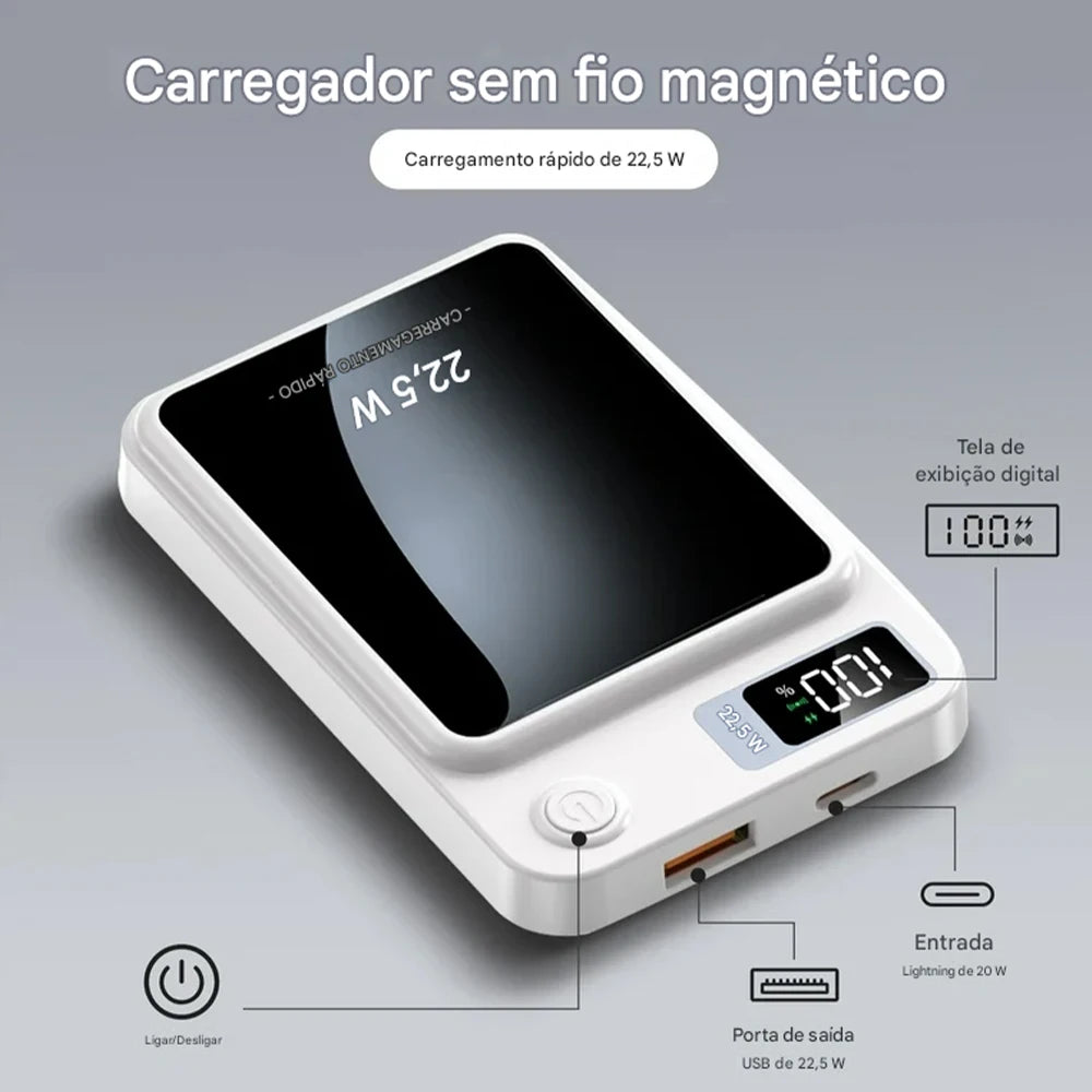 Power Bank 10000mAh Base Magnética MagSafe