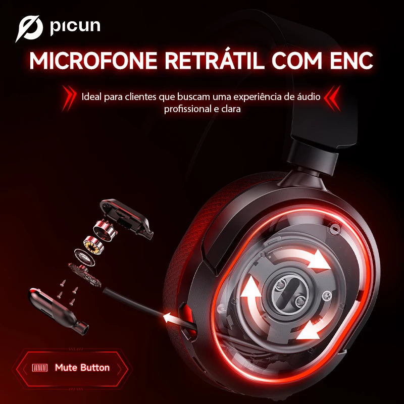 Headset Gamer Picun G2 2.4G 7.1 Surround