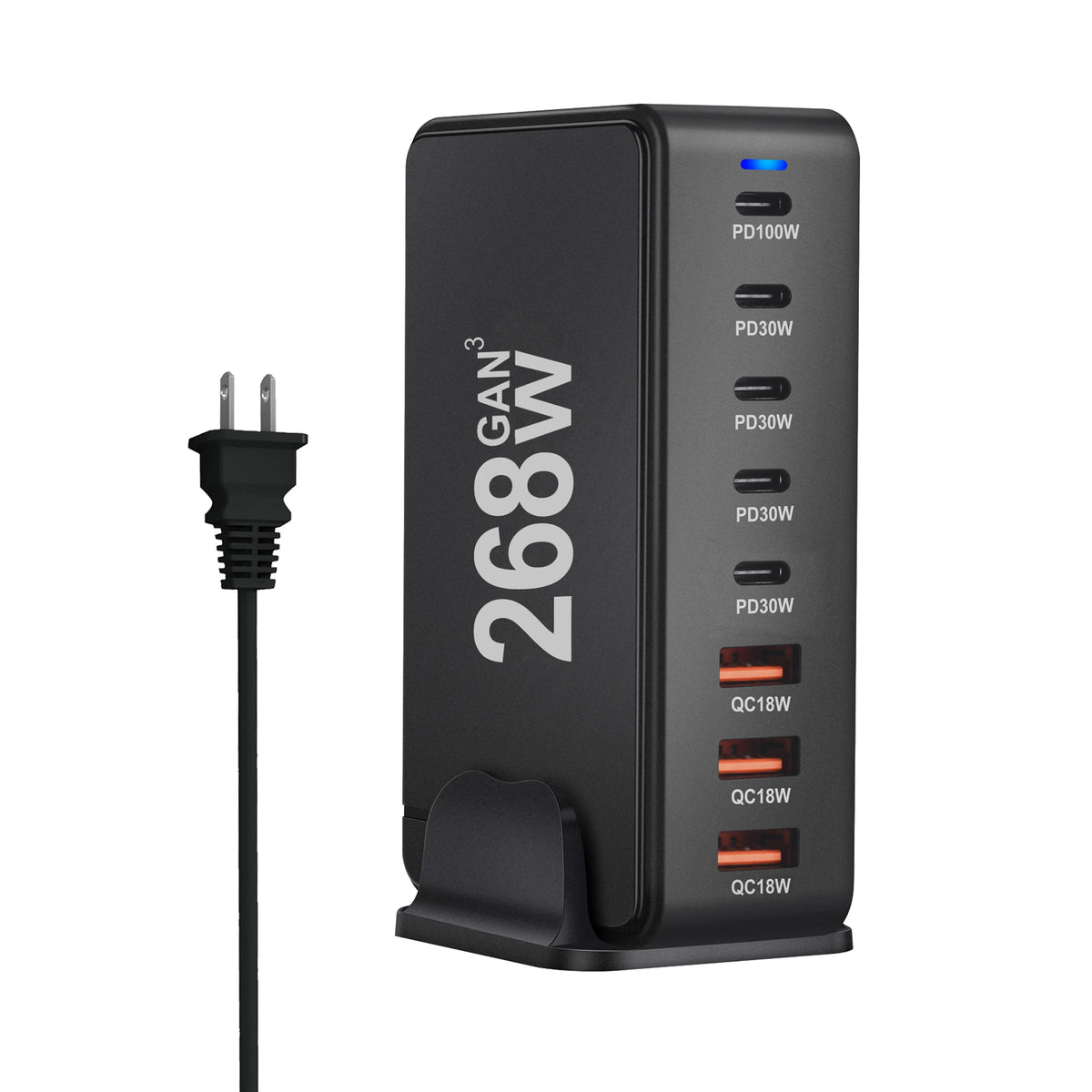 Carregador de Mesa GaN 268W Multi-Portas