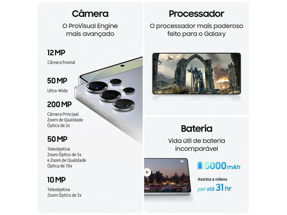 Samsung Galaxy S25 Ultra 256GB Titânio Cinza