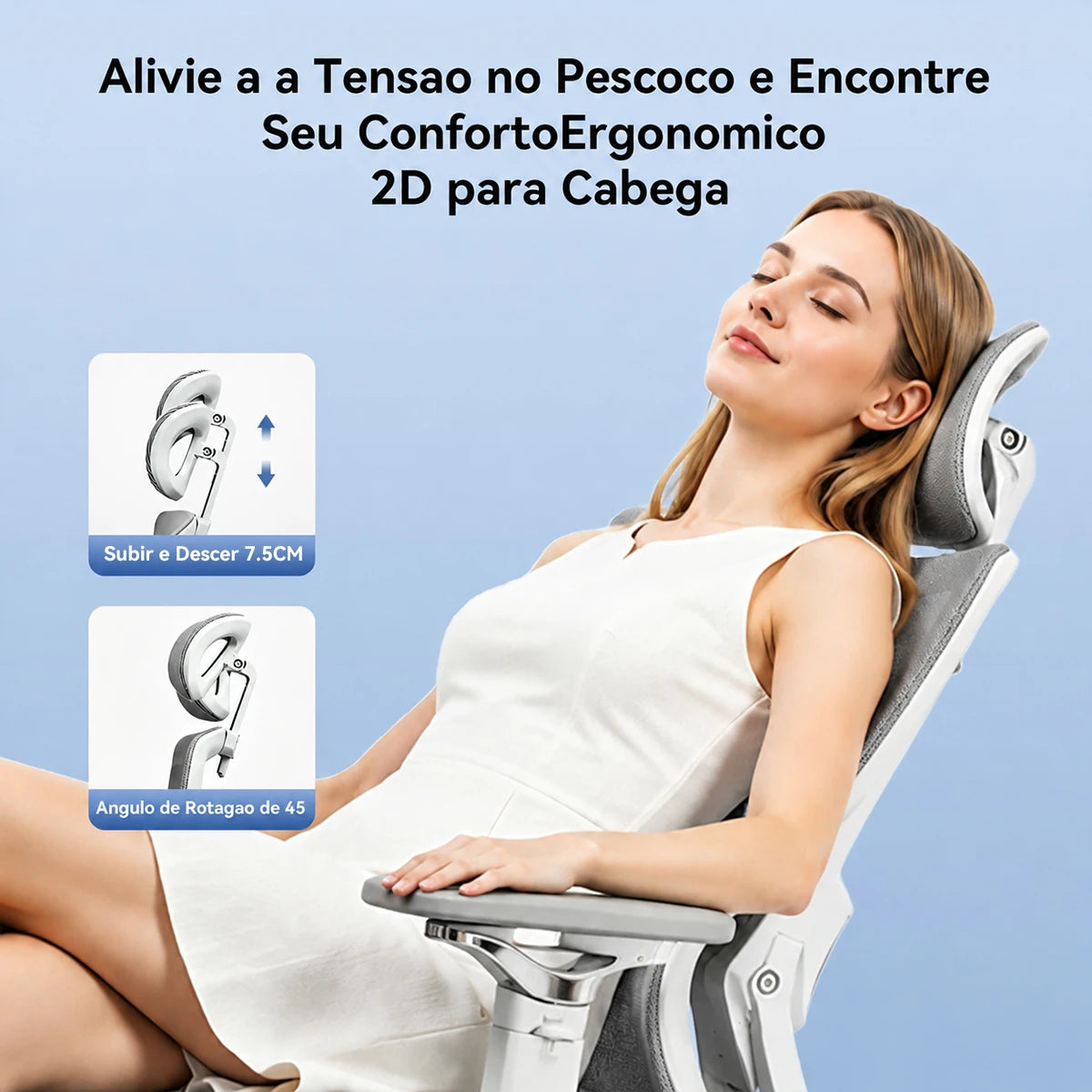 Cadeira Ergonômica Reclinável Escritório e Gamer