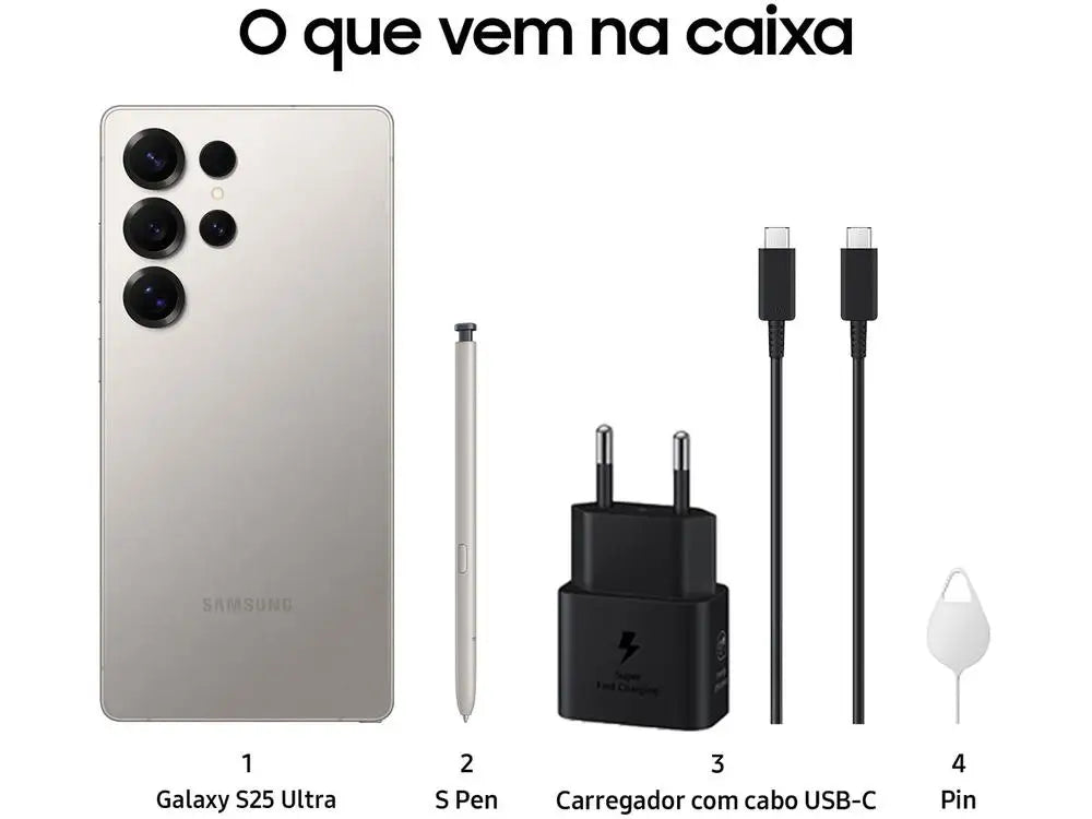 Samsung Galaxy S25 Ultra 256GB Titânio Cinza