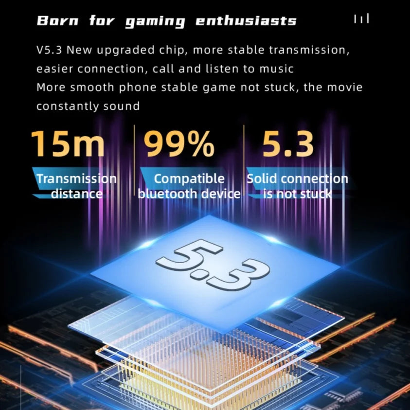 Fone TWS Bluetooth com Display LED Touch