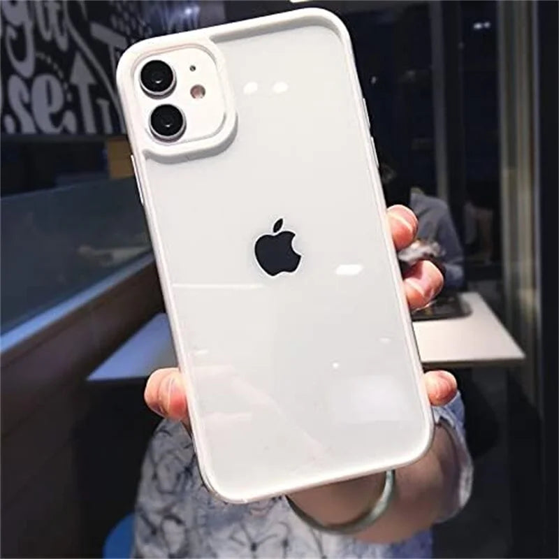 Capinha Silicone Transparente Colorida iPhone