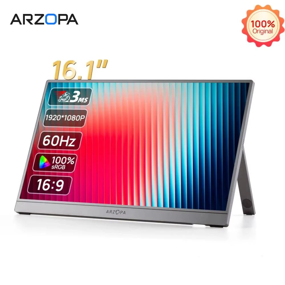 Monitor Portátil ARZOPA 16.1" Full HD Cinza
