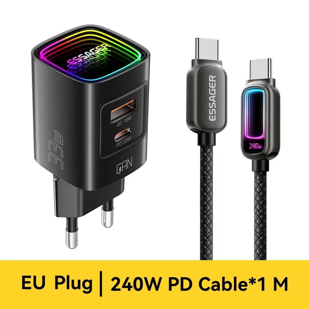 Carregador GaN Essager 33W USB-C Fast Charge
