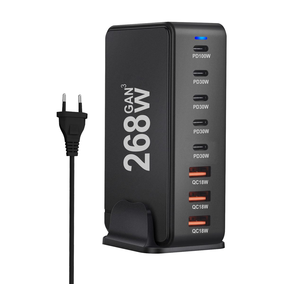 Carregador de Mesa GaN 268W Multi-Portas