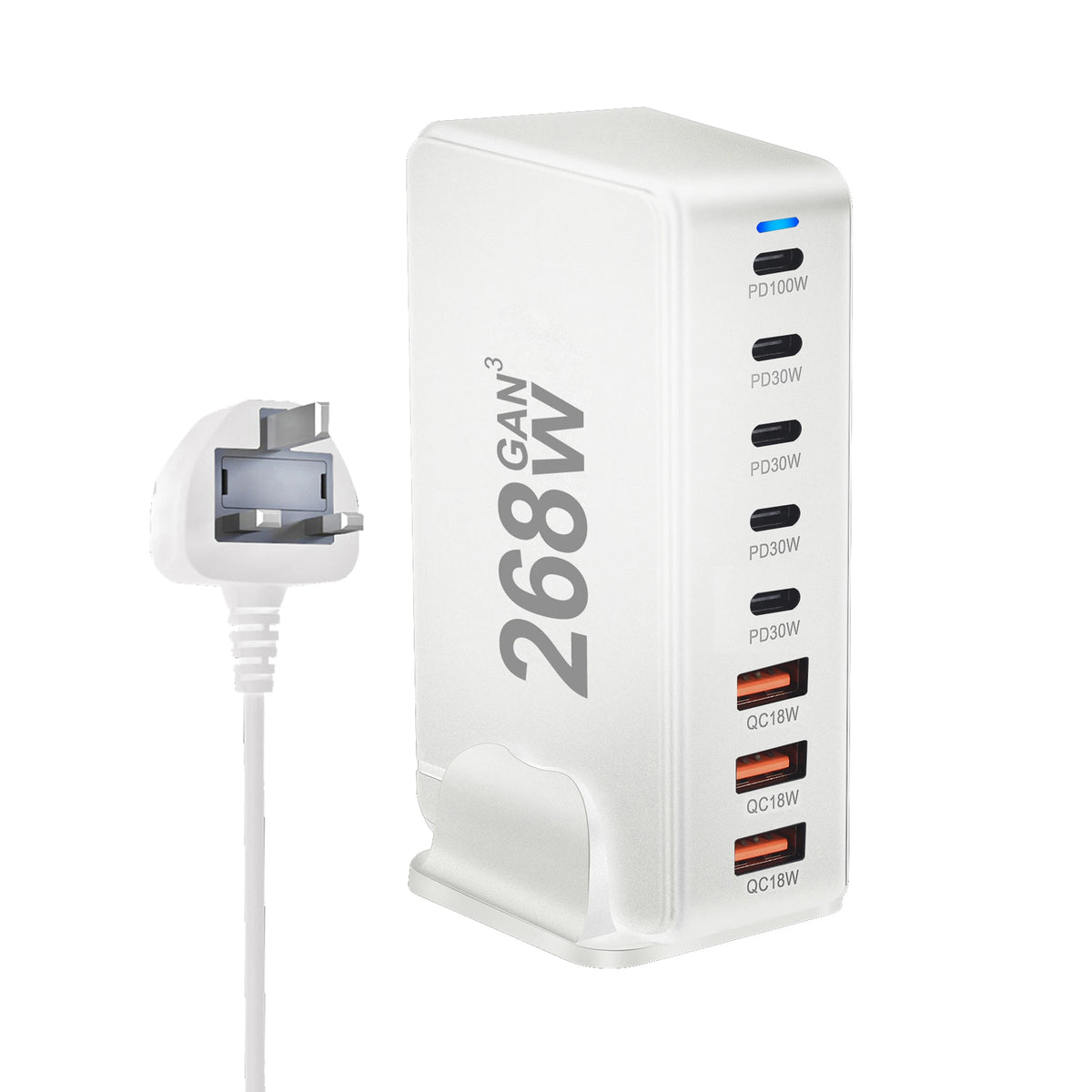 Carregador de Mesa GaN 268W Multi-Portas